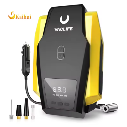 Portable Tire Inflator Air Compressor | 12V Car & Bike Pump with LED Light