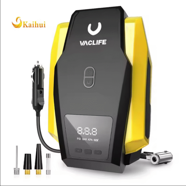 Portable Tire Inflator Air Compressor | 12V Car & Bike Pump with LED Light