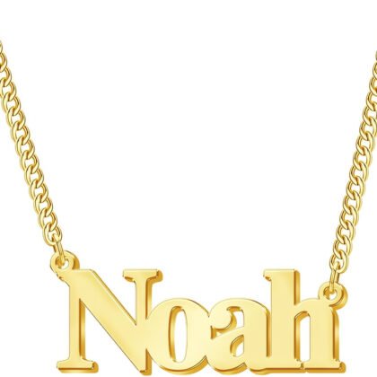 Name Necklace Personalized, 18K Gold Plated Custom Name Necklace